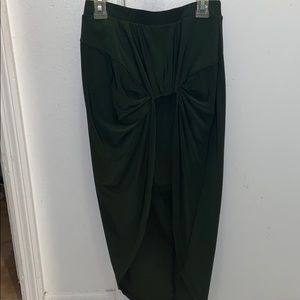Green high low skirt